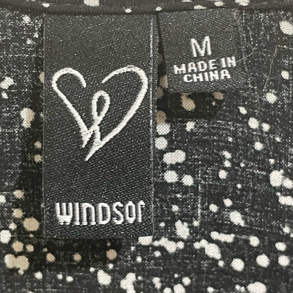 Windsor Ruffle Black Speak Wrap Dress Mini Size Medium - Picture 10 of 12